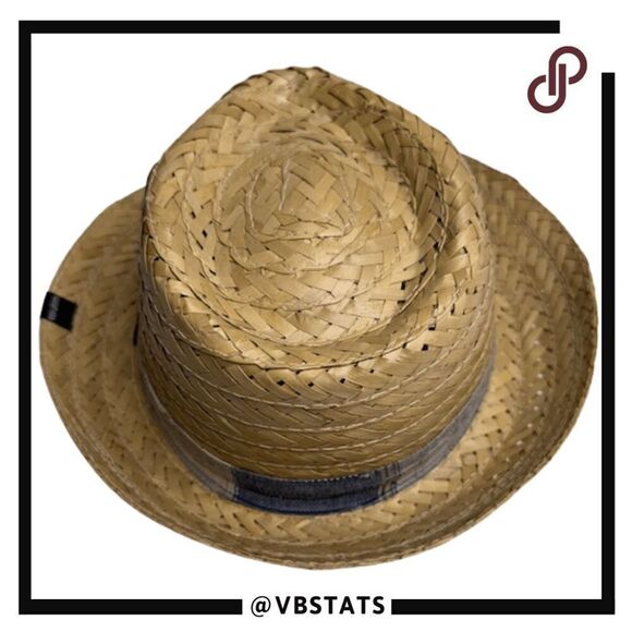 Peter Grimm Men's Straw Fedora with Patchwork Band Natural Straw OS - Picture 2 of 5